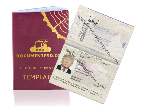 Brazil passport PSD Template