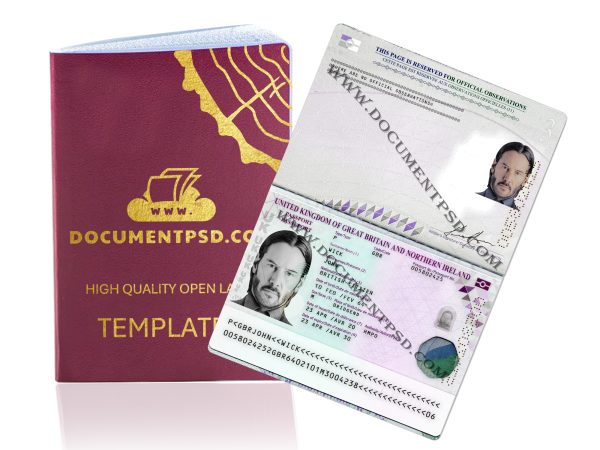 Passport United Kingdom NEW PSD Template