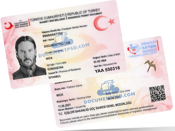 Türkiye Residence Permit PSD Template