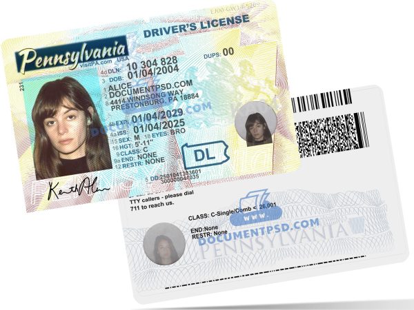 PENNSYLVANIA DRIVER LICENSE Rev. 2022.03.25 NEW PSD Template