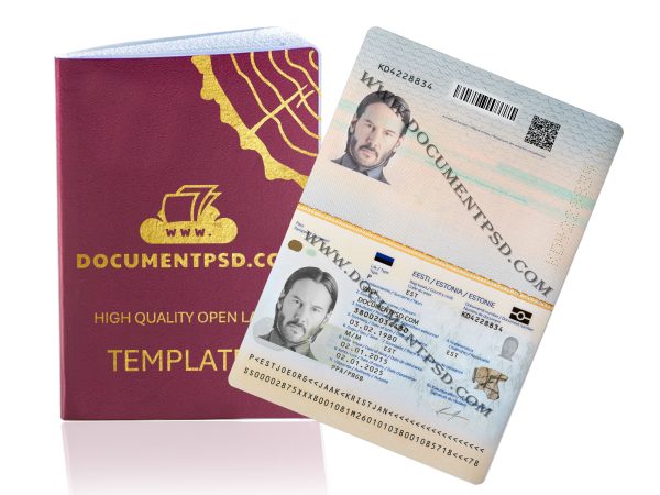 Estonia Passport 2021 NEW PSD Template