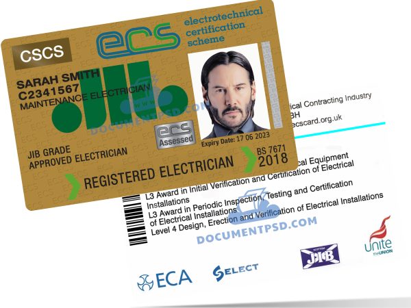 CSCS ECS United Kingdom PSD Template