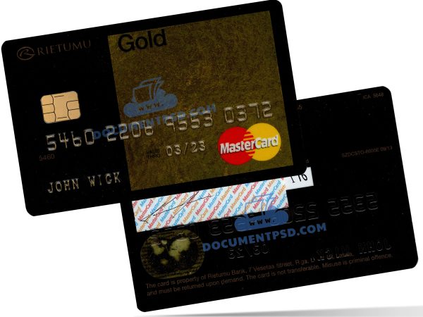 Rietumu Gold Mastercard Latvia PSD Template
