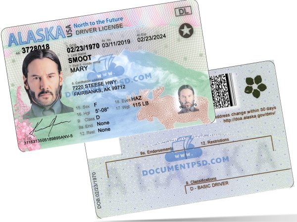 Alaska Driver License NEW PSD Template