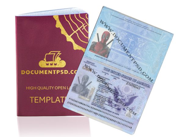 USA passport NEW 2020 PSD Template