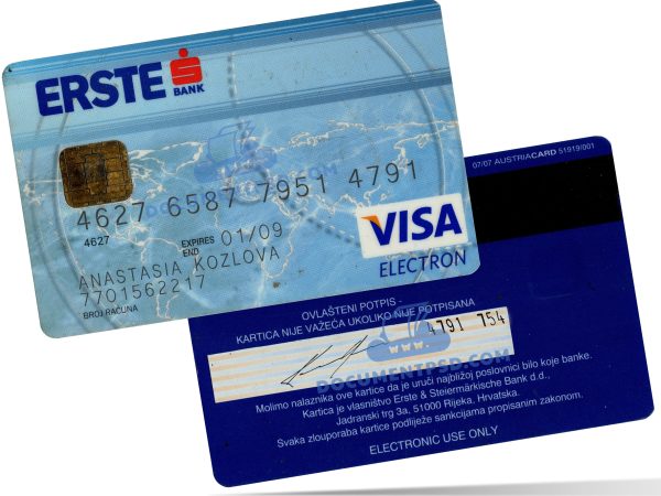 ERSTE Bank Credit card Austria PSD Template