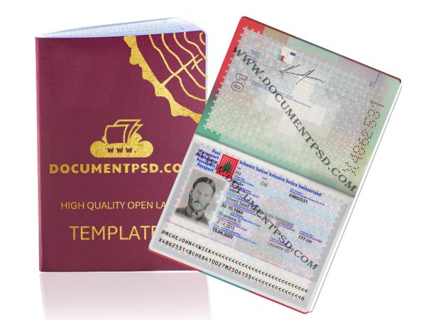 Switzeland Passport PSD Template