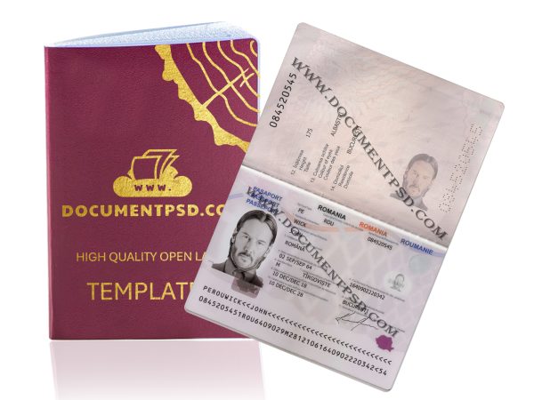 Romania Passport PSD Template