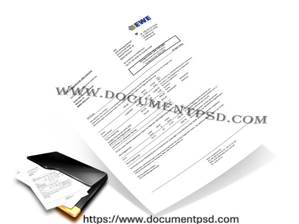 EWE Energie AG Electricity Invoice Austria PSD Template