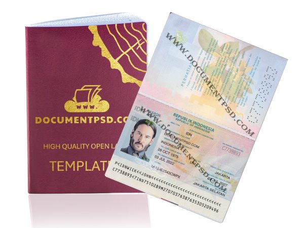 Indonesia passport NEW PSD Template