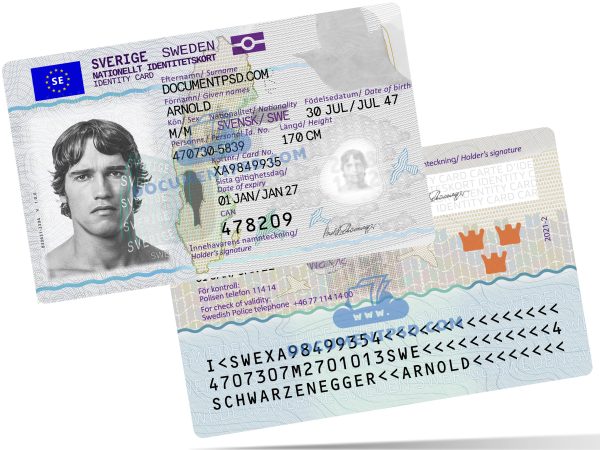 Sweden ID Card NEW 2022 PSD Template