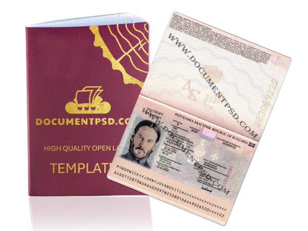 Bulgaria Passport PSD Template