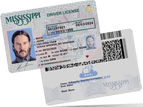 Missisipi Driver License PSD Template