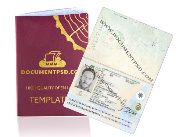 Azerbaijan passport PSD Template