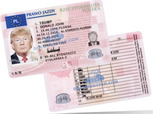 Poland Driver License PSD Template