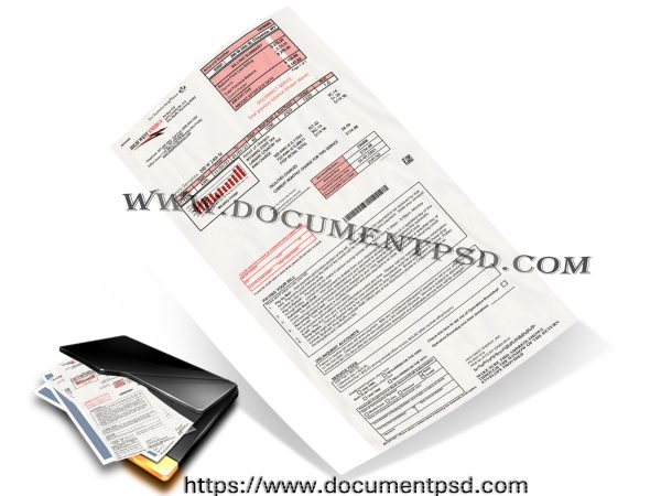 High West Energy Bill Statement Wyoming (WY), USA. PSD Template