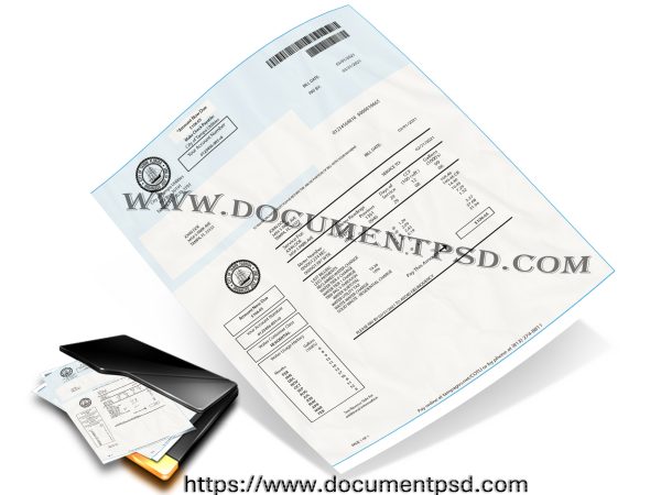 Florida water utility bill United States PSD Template