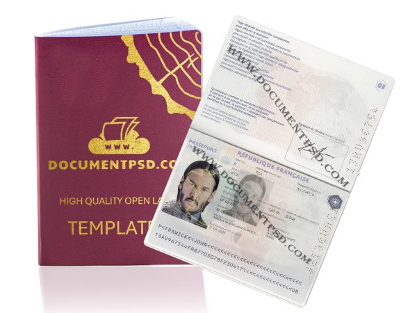 France Passport PSD Template