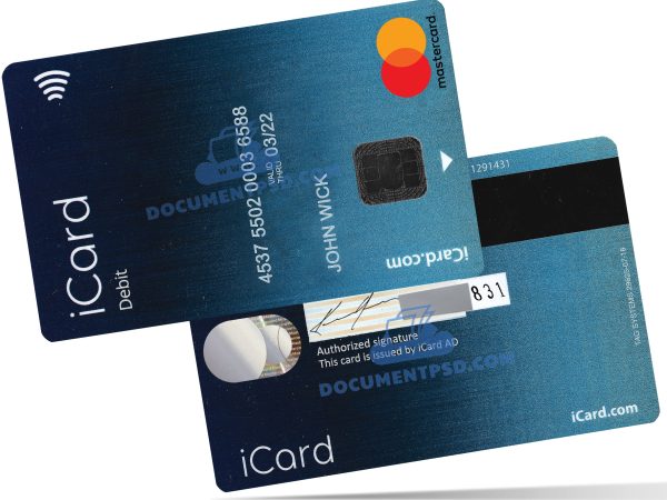 iCard Bank Bulgaria Credit Card Template