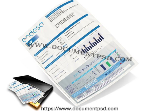 Endesa Factura de Luz (Endesa Electricity Invoice). Spain PSD Template