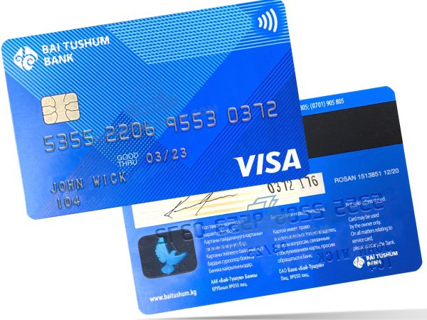 Bai Tushum Bank card Kyrgyzstan PSD Template