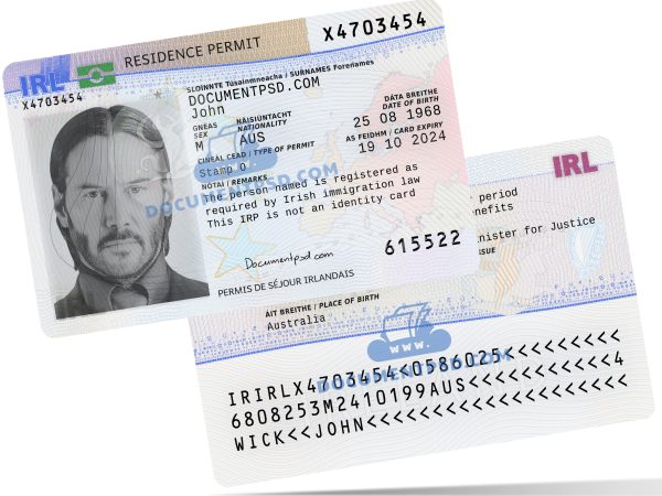 Ireland Resident Permit PSD Template