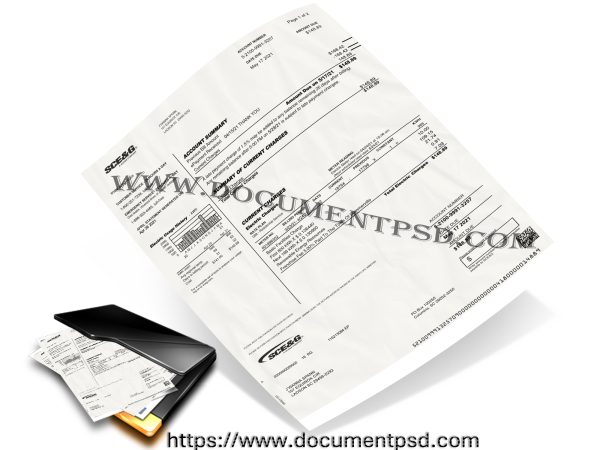 SCE&G Account Statement South Carolina PSD Template