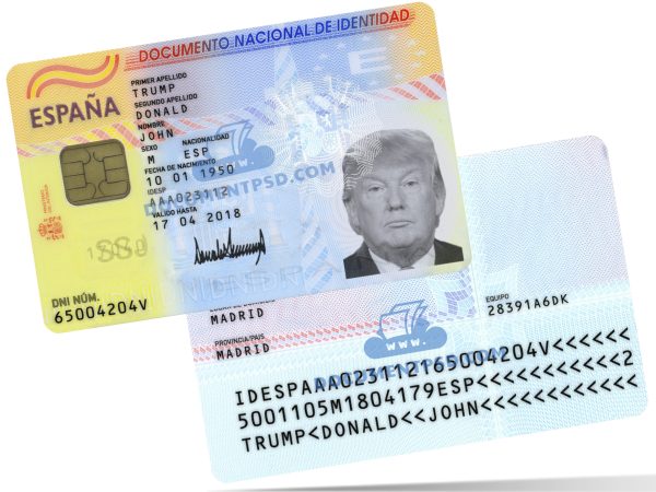 Spain ID CARD 2006 PSD Template