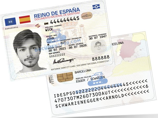Spain ID Card NEW 2021 vector quality PSD Template