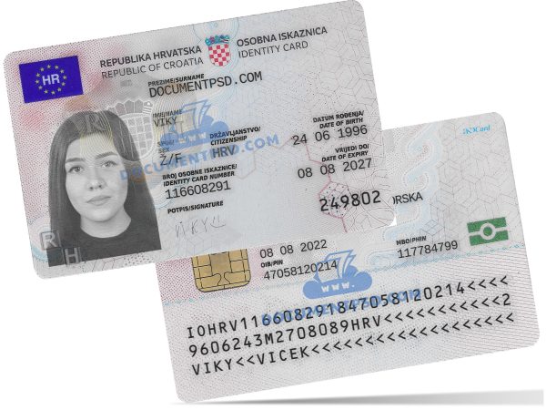 Croatia HR ID Card NEW PSD Template