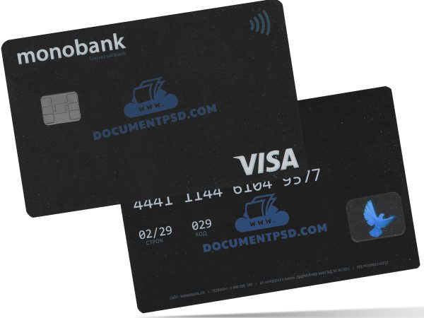 monobank Credit card Ukraine PSD Template