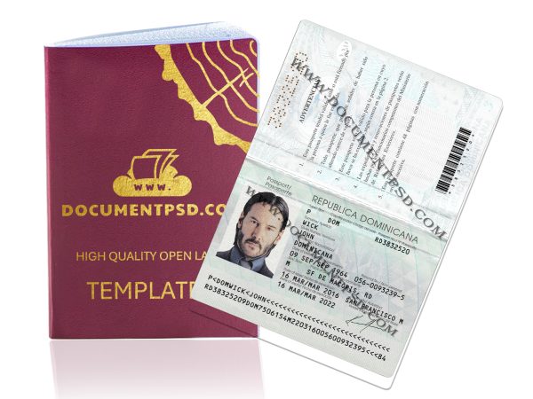 Dominicana Republic Passport PSD Template