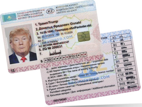 Kazakhstan Driver License PSD Template