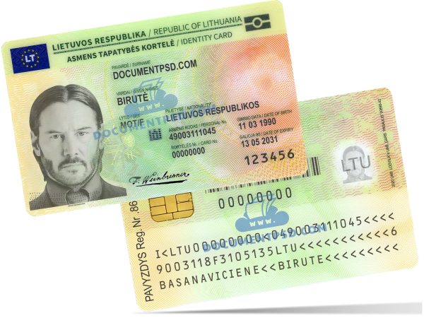Lithuania ID Card NEW PSD Template