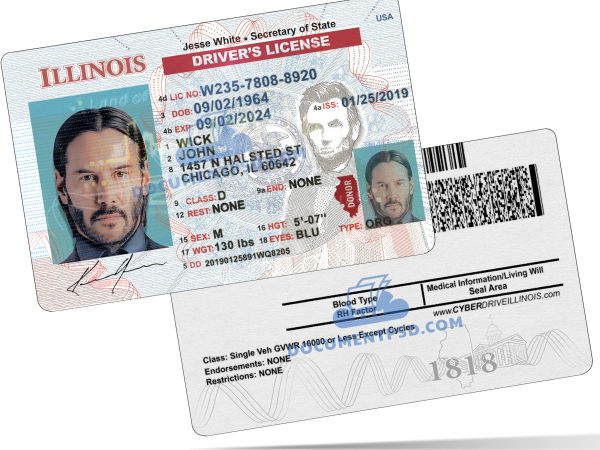 Illinois Driver License NEW PSD Template