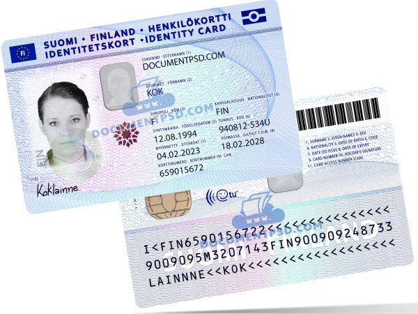 Finland id card 2017 PSD Template