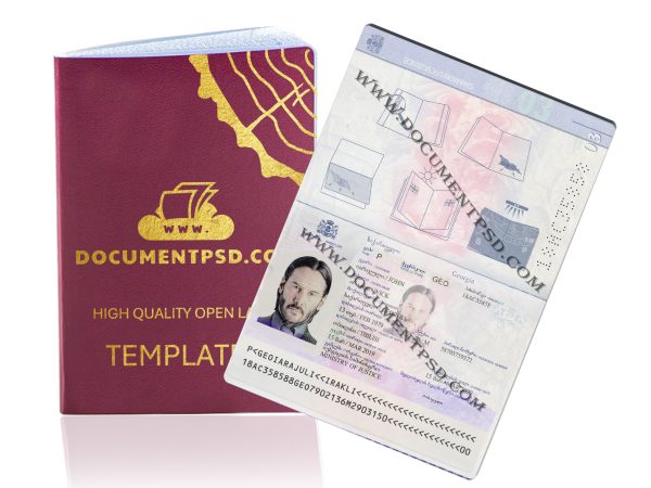 Georgia Passport PSD Template