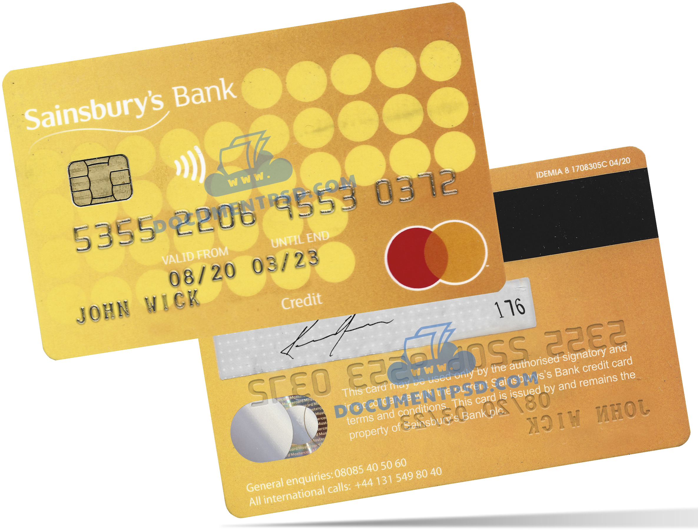 Sainsbury's Bank Credit Card  United Kingdom PSD Template