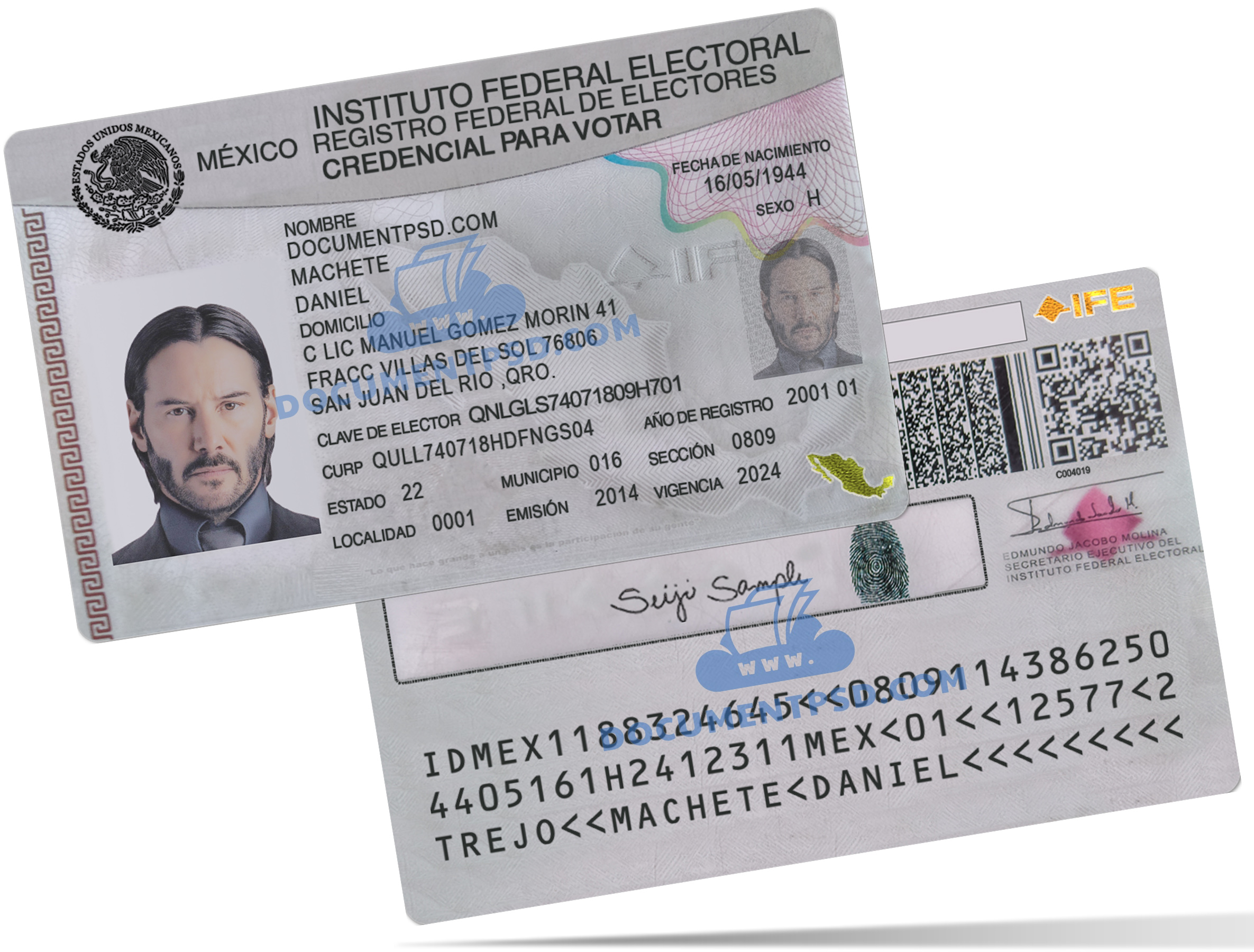 Mexico ID CARD PSD Template
