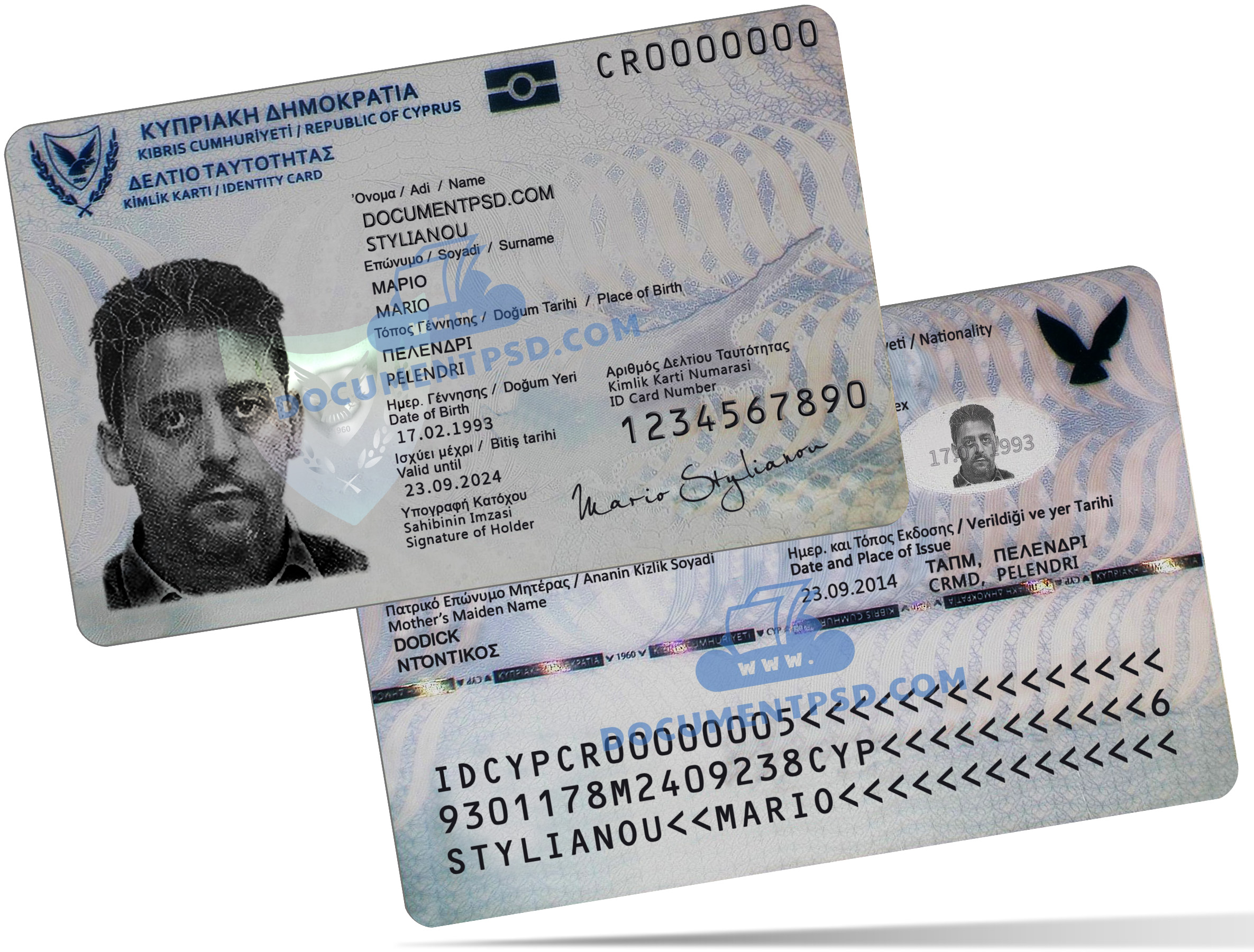 Cyprus ID CARD PSD Template