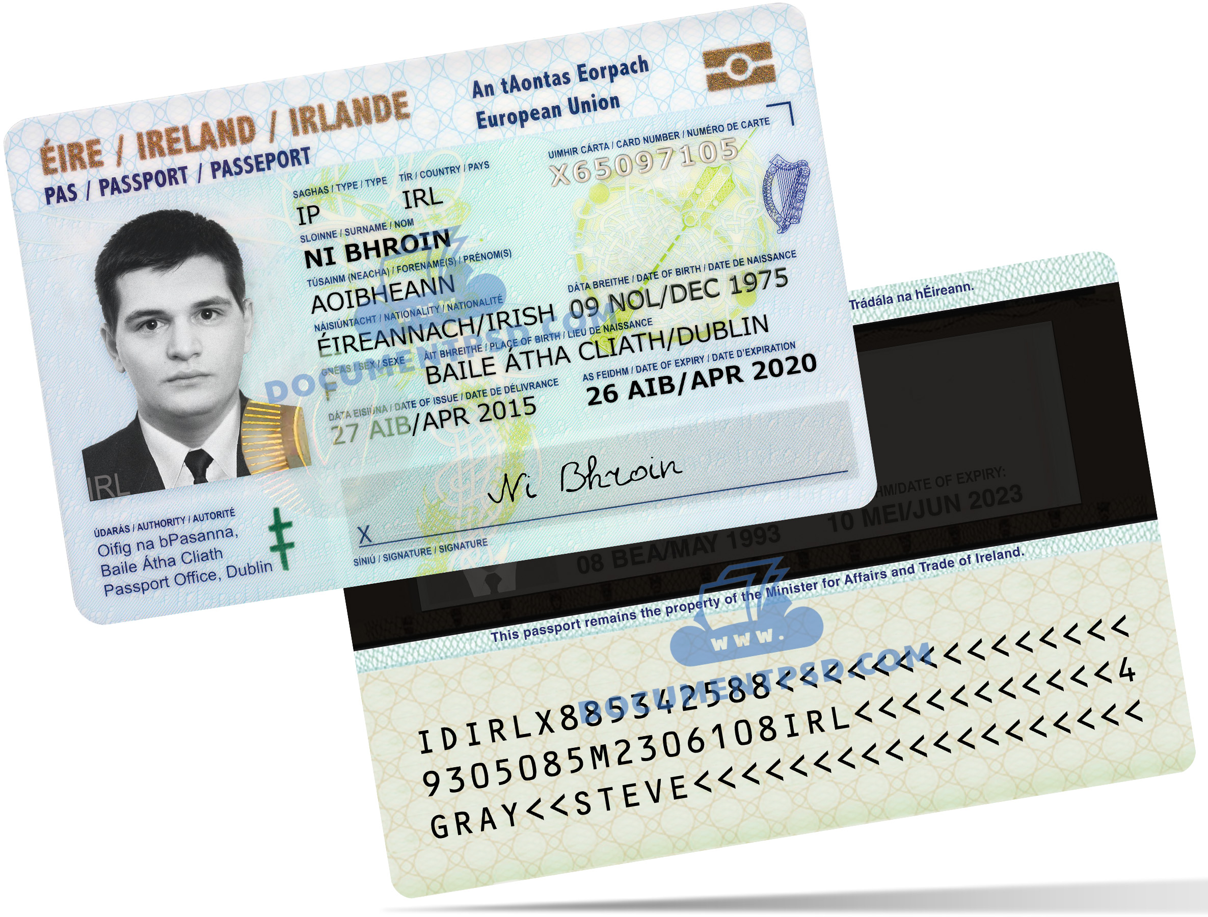 Ireland ID CARD PSD Template