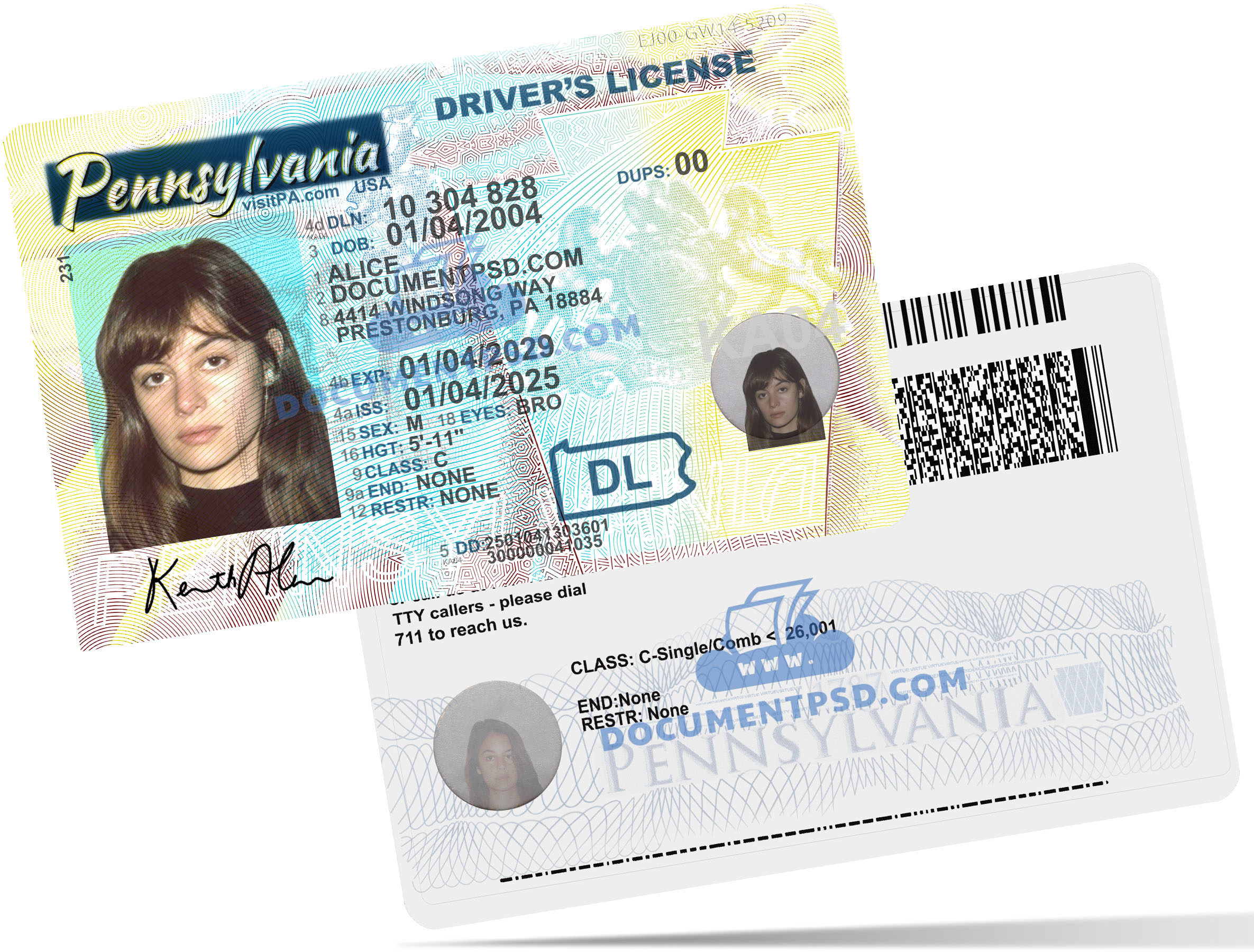 PENNSYLVANIA DRIVER LICENSE Rev. 2022.03.25 NEW PSD Template