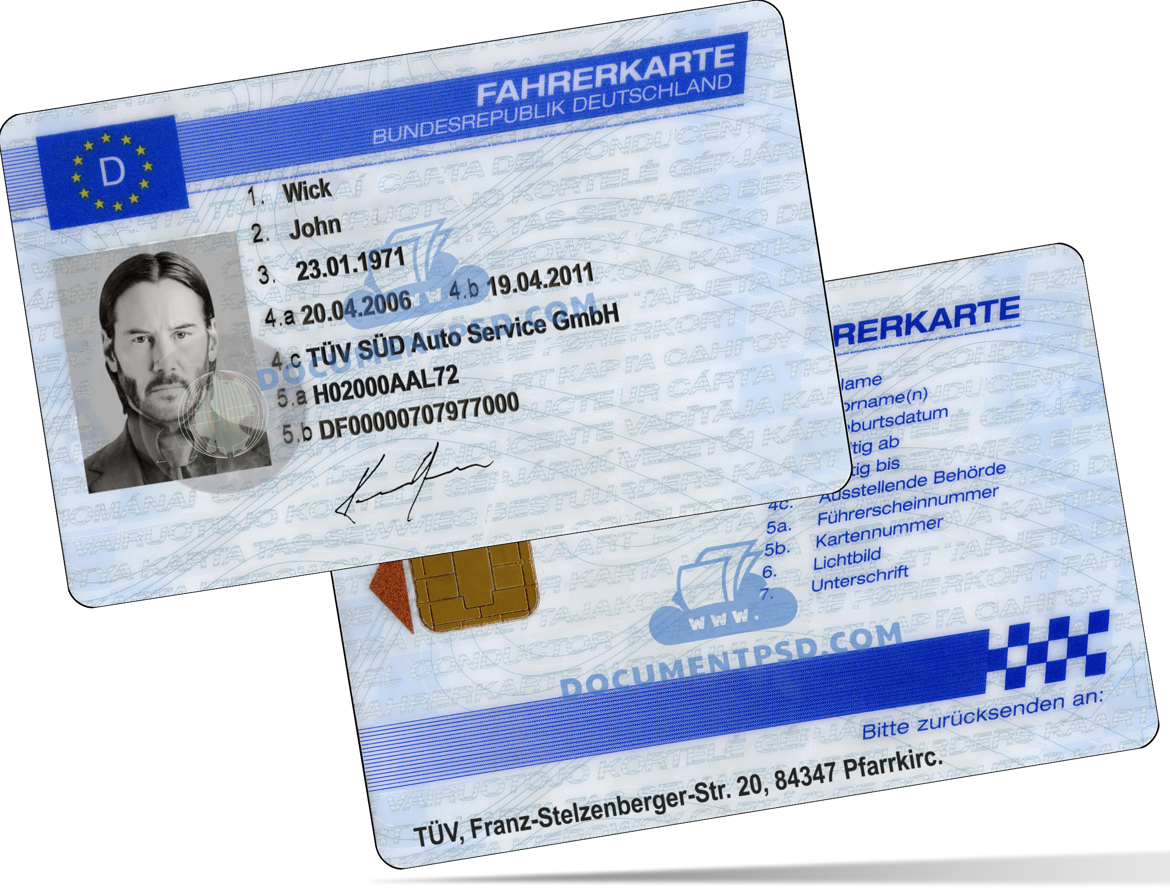 Germany Driver Card (Fahrerkarte) PSD Template