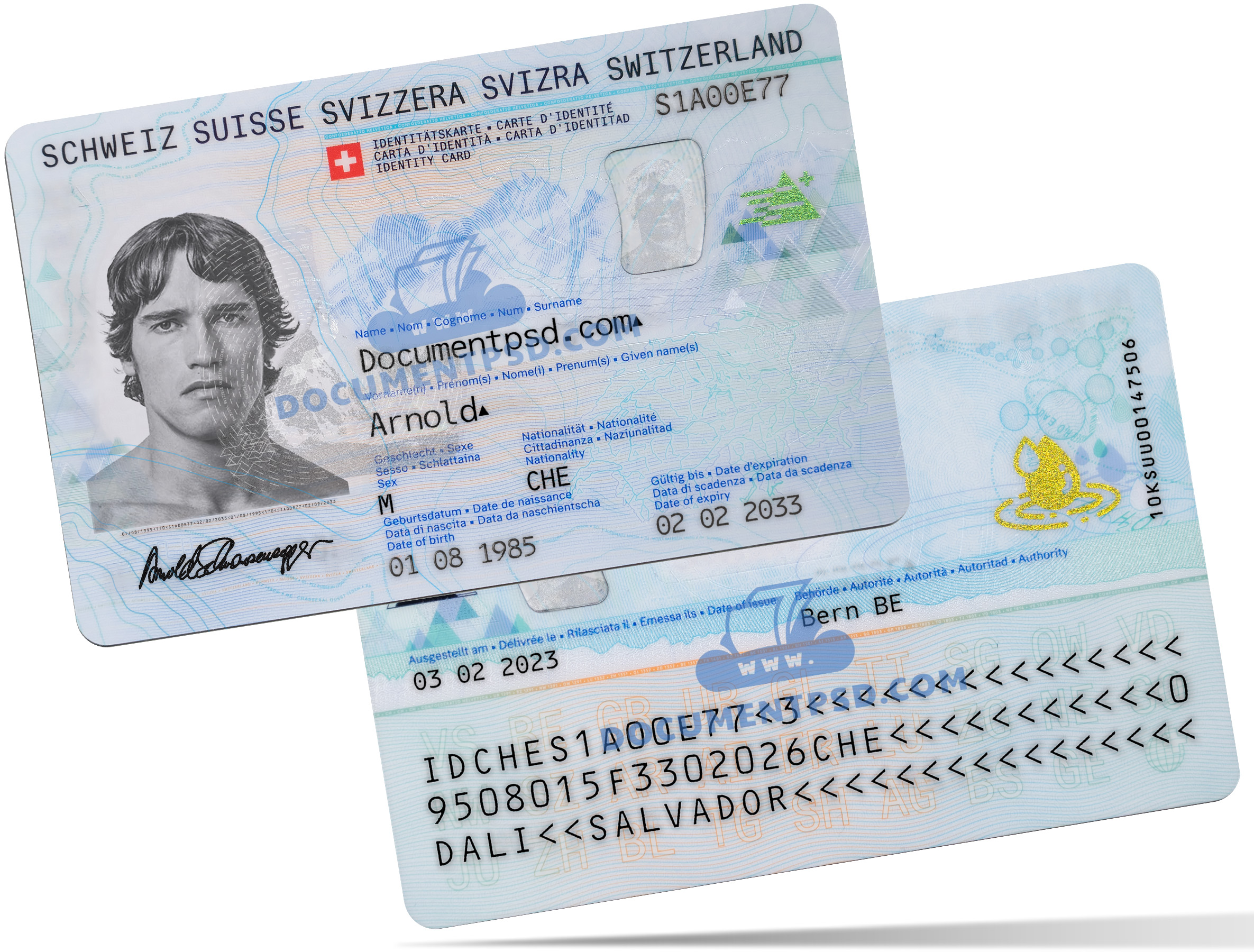 Switzerland ID Card NEW 2023 PSD Template