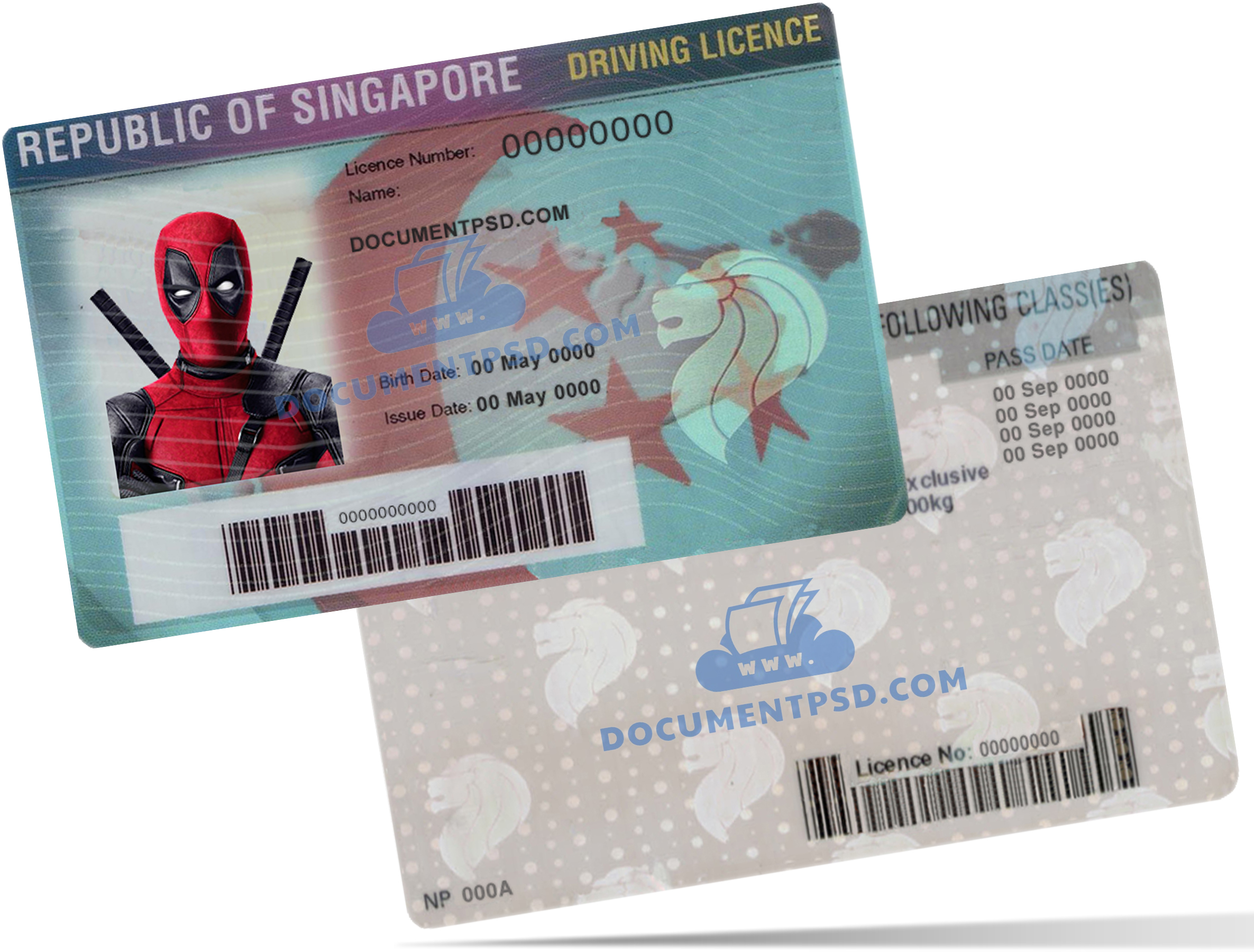 Singapore Driver License PSD Template