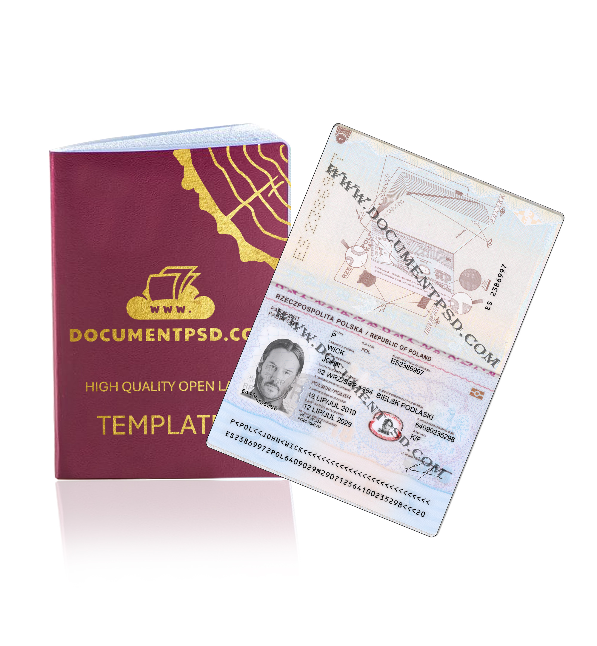 Poland Passport NEW PSD Template