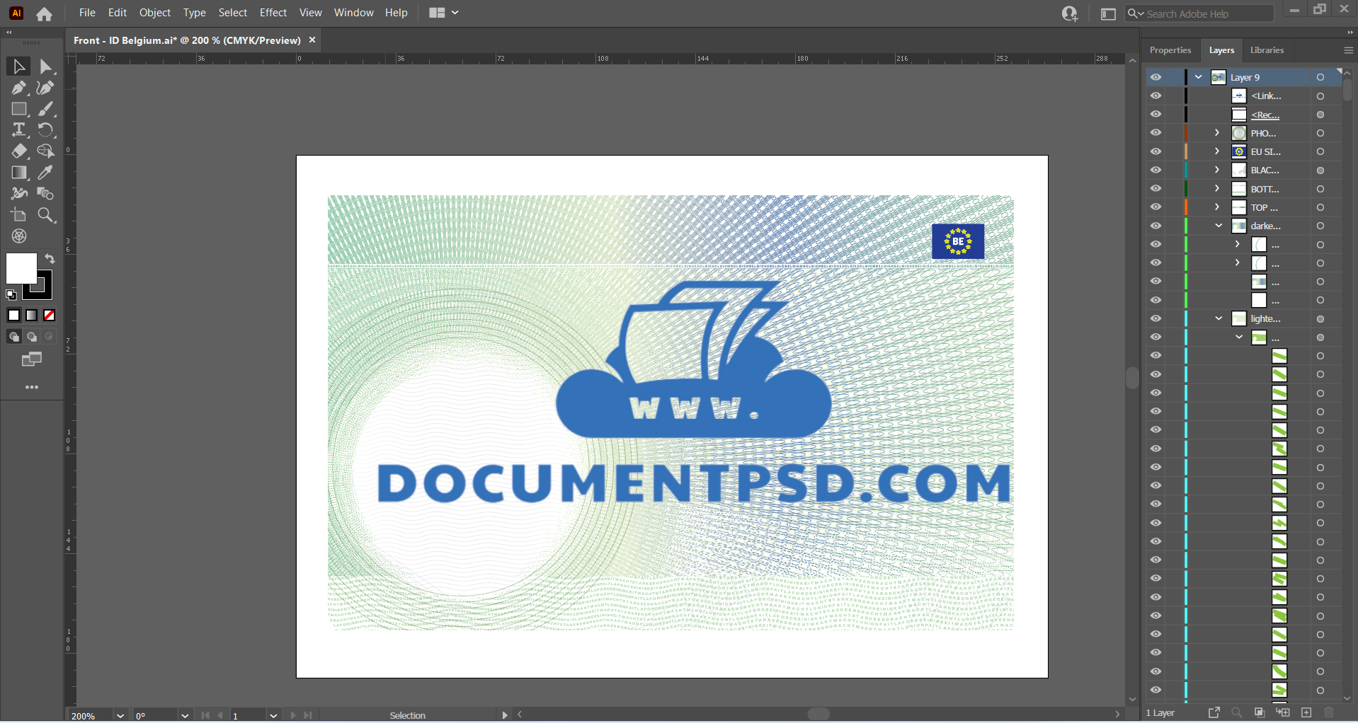 Belgium ID Card 2021 VECTOR AI