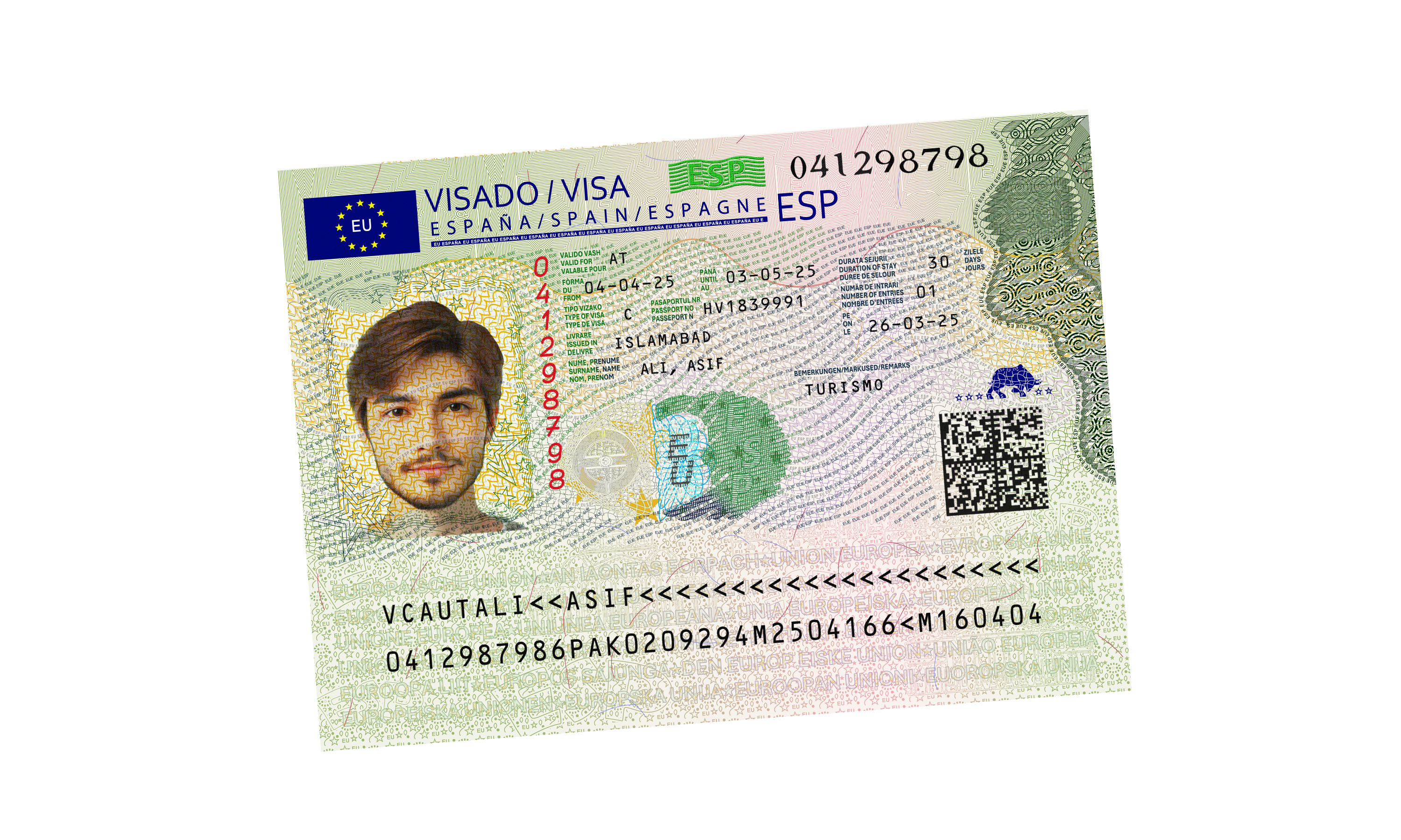 Spain Visa PSD Template