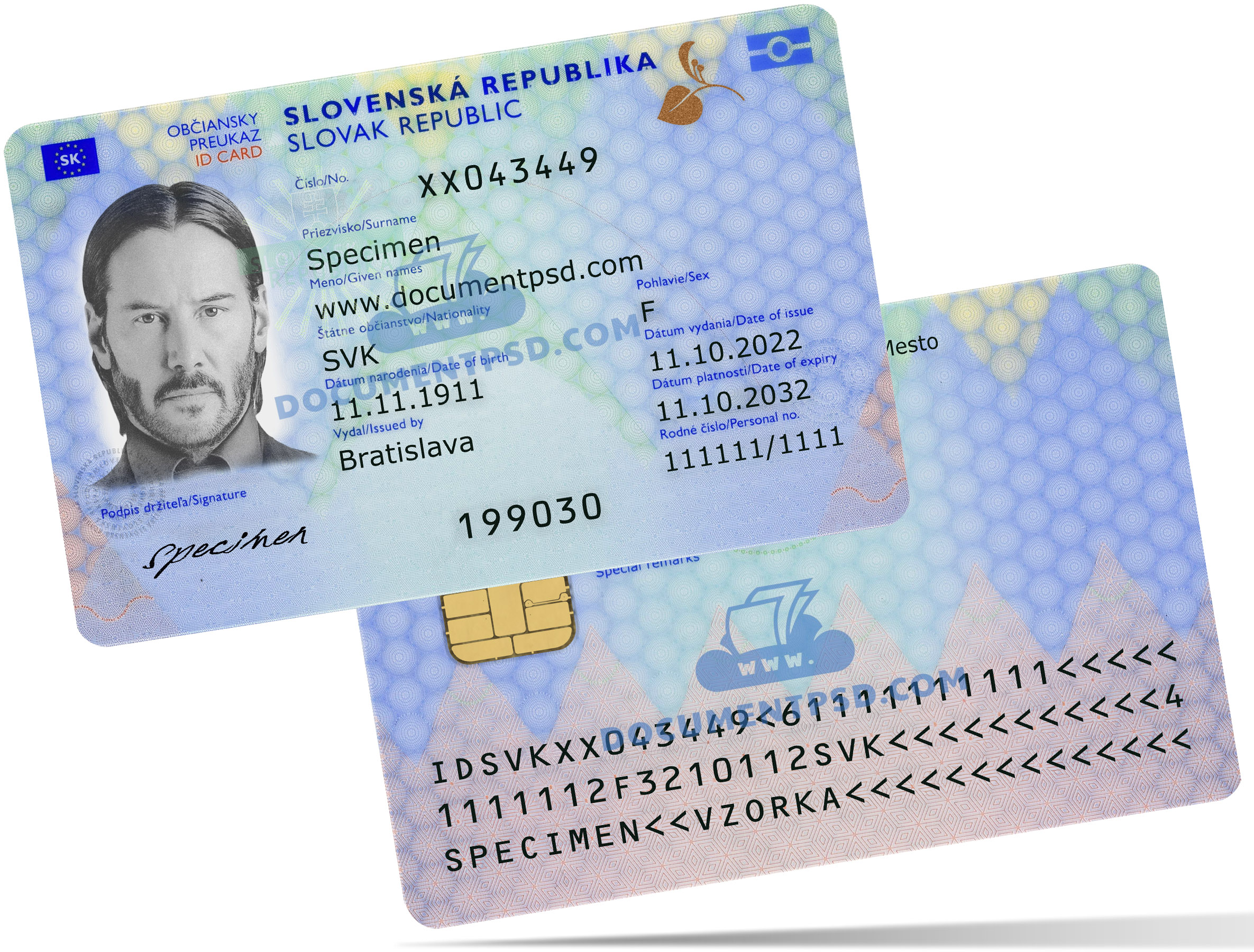 Slovakia ID NEW  2022 PSD Template