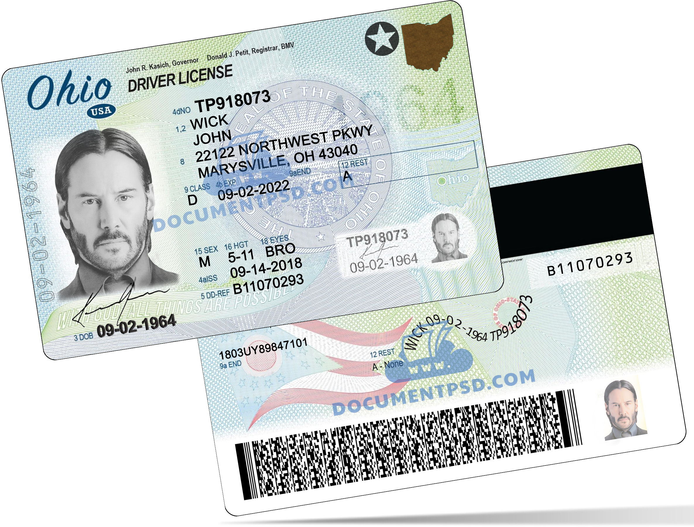 Ohio Driver License NEW PSD Template